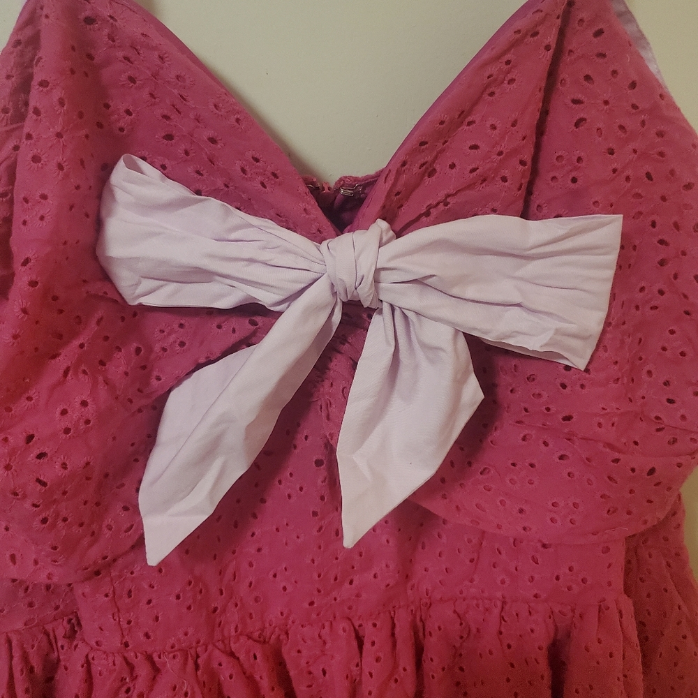 Plus Size Pink Bow Unique Vintage Swing Dress - Picture 6 of 6